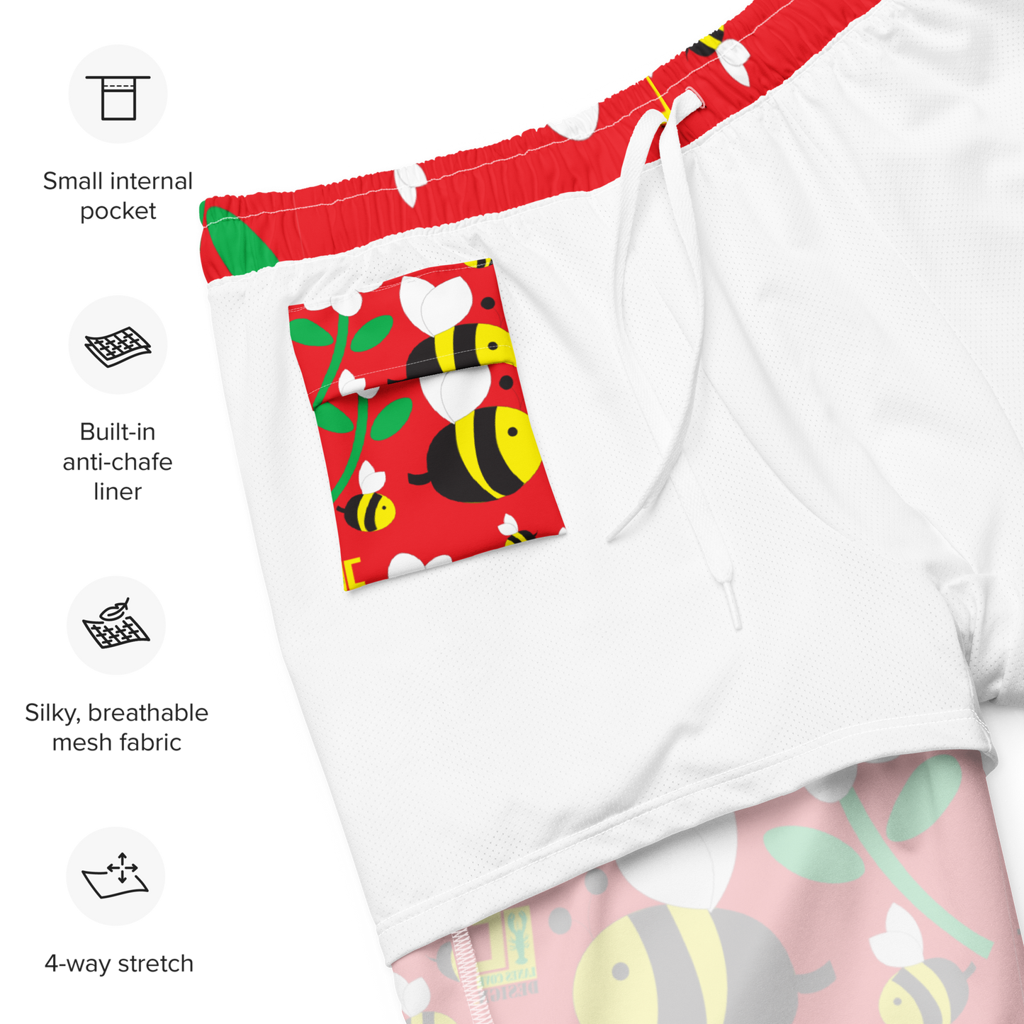 Save the Bees Men's swim trunks