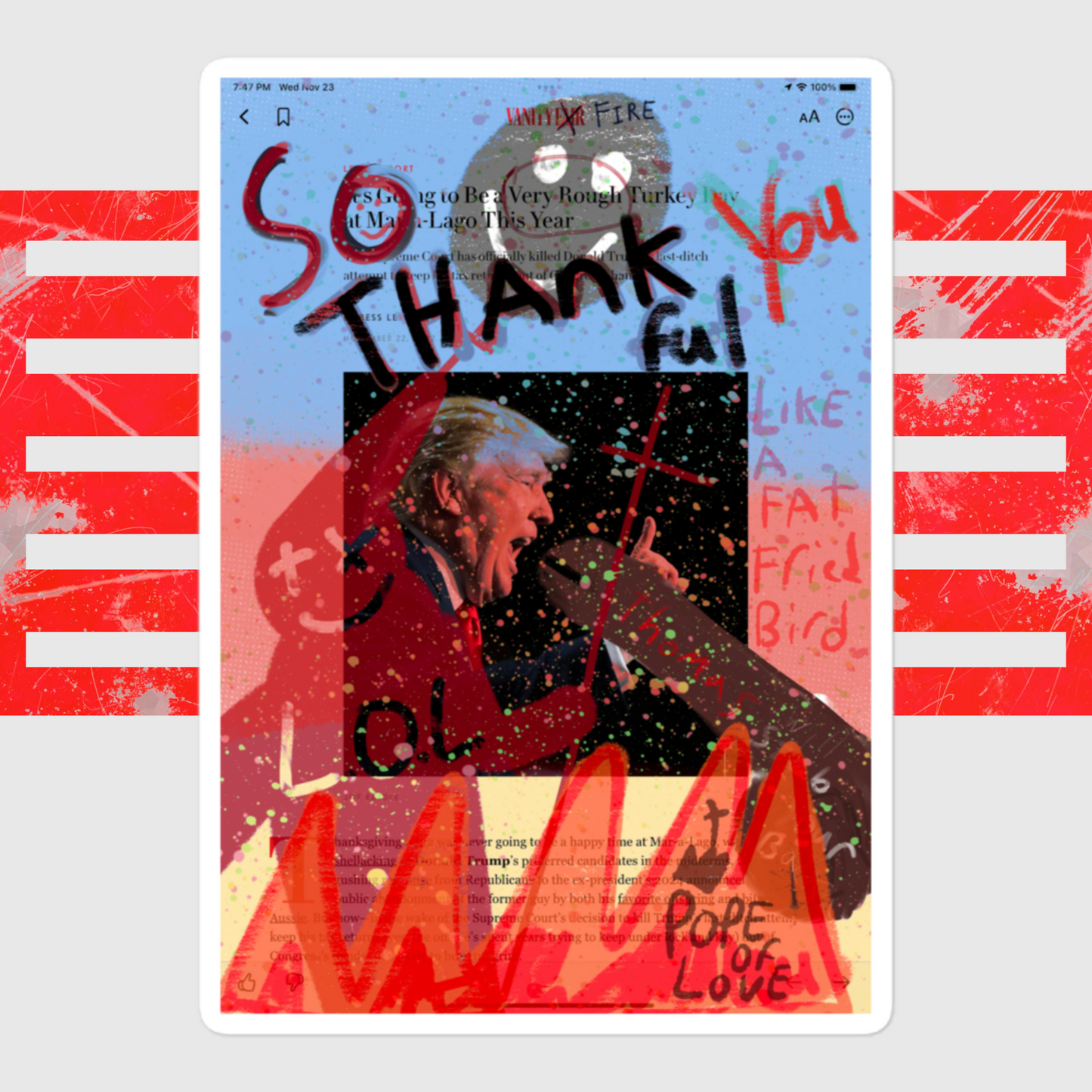 Trump Vanity Fire Bubble-free stickers