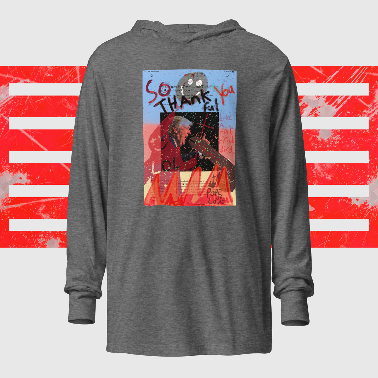 Trump Vanity Fire Hooded long-sleeve tee