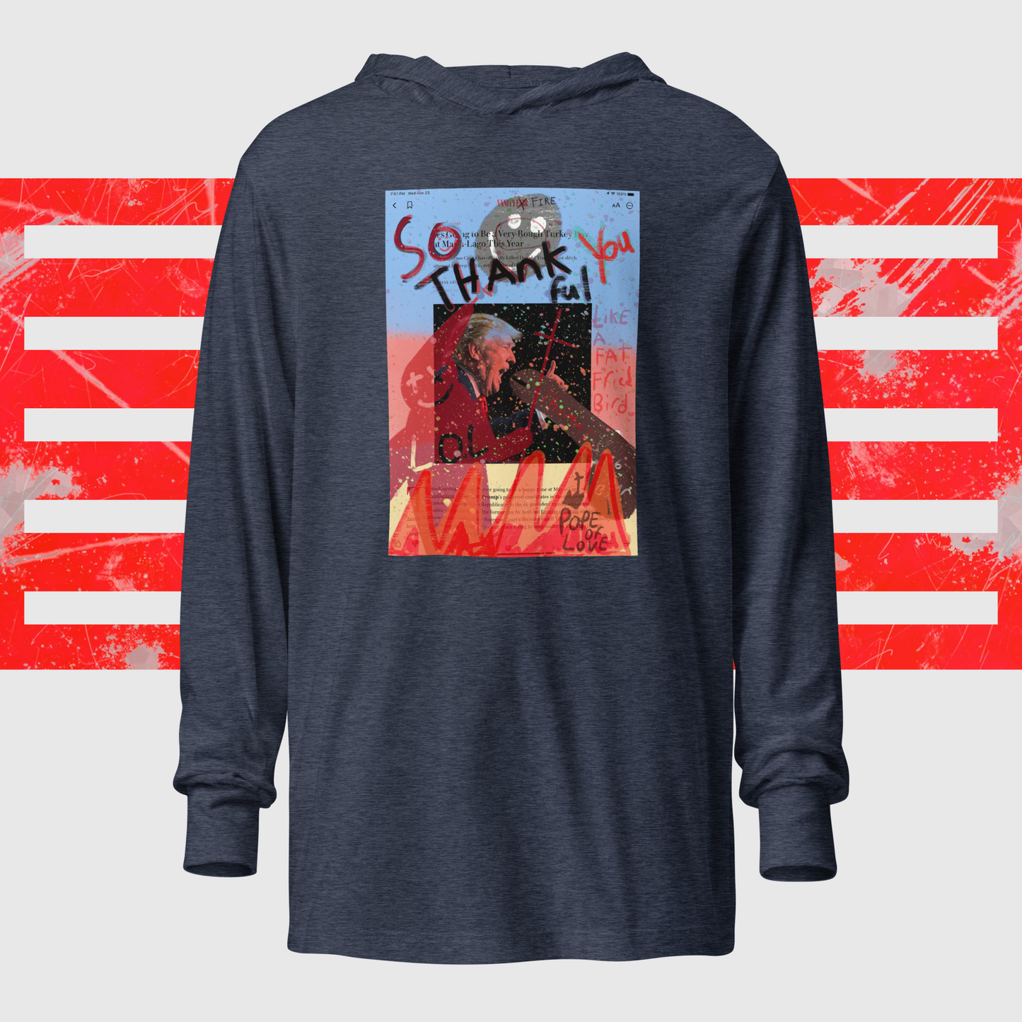 Trump Vanity Fire Hooded long-sleeve tee