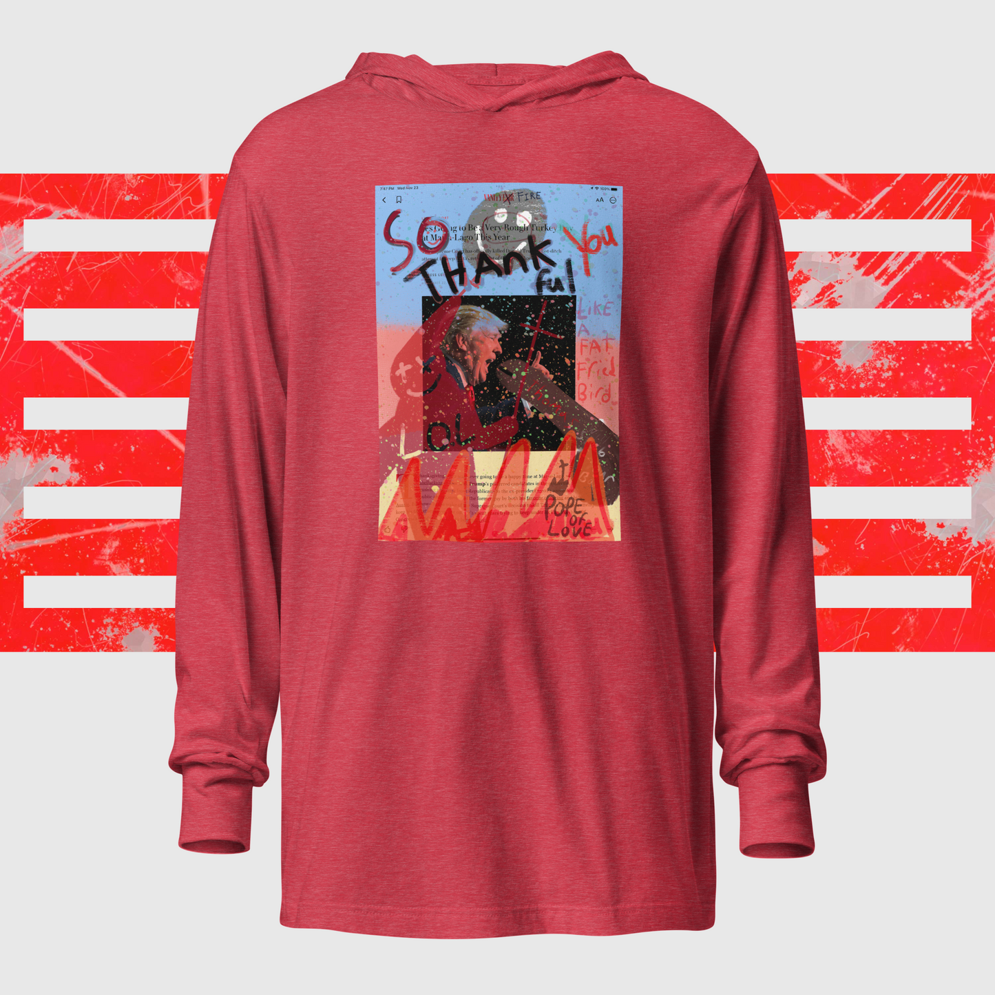 Trump Vanity Fire Hooded long-sleeve tee