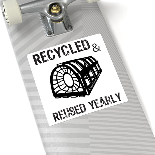 Recycled & Reused Yearly Decal - Sustainable Living Sticker 4 Sizes
