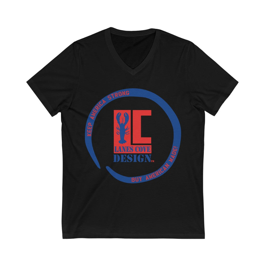 Keep America Strong V-Neck Tee - Lanes Cove Unisex Soft Cotton