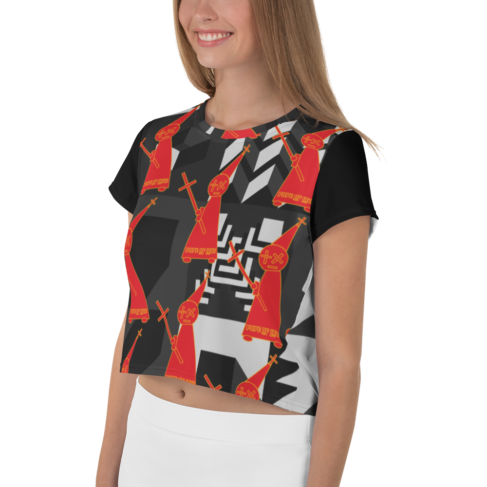 Pope Of Love, All-Over Print Crop Tee
