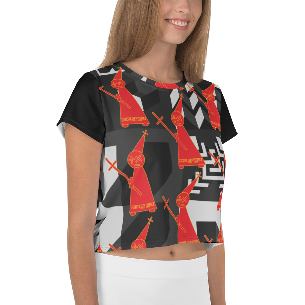 Pope Of Love, All-Over Print Crop Tee
