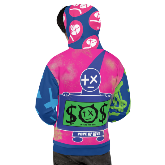 Pope Of Love Money, Full Color Unisex Hoodie