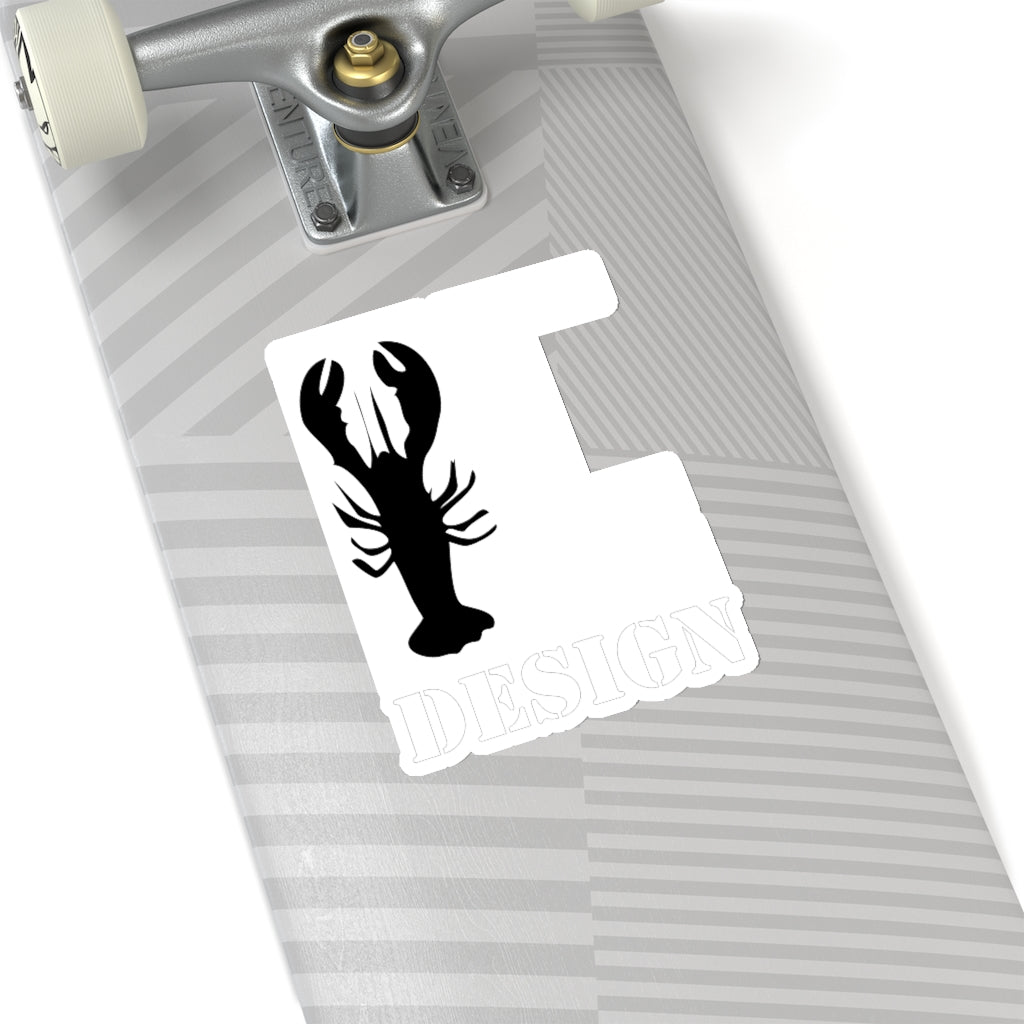 Lanes Cove Design Sticker White Black Lobster - Gloucester Decal 4 Sizes