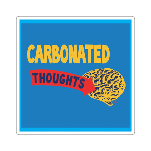 Carbonated Thoughts, blue background: Square Stickers