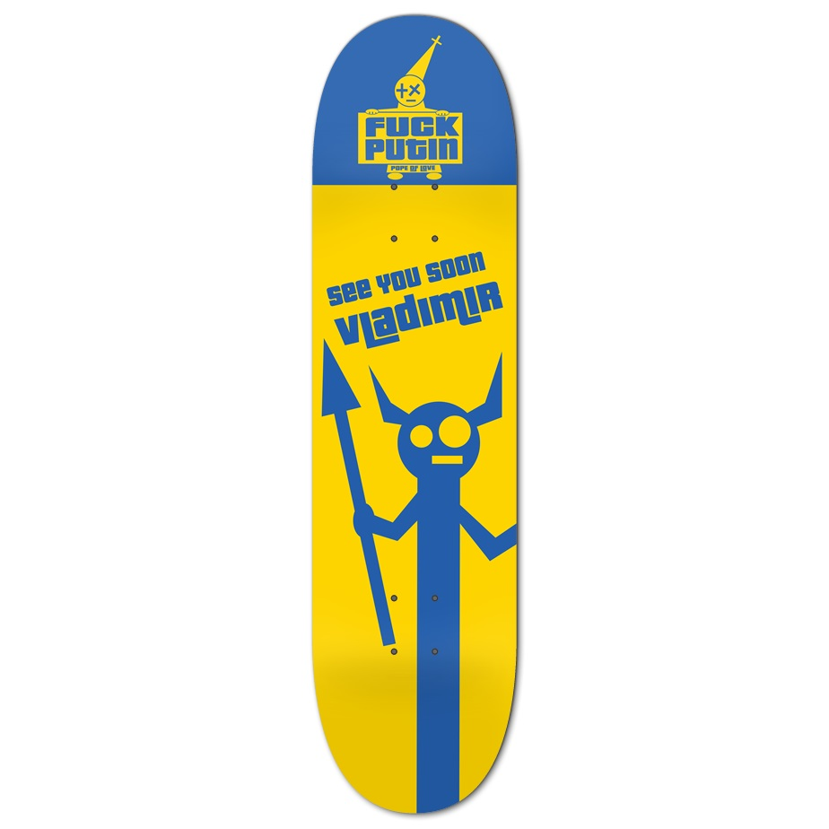 Putin will burn in hell, 8 inch skateboard