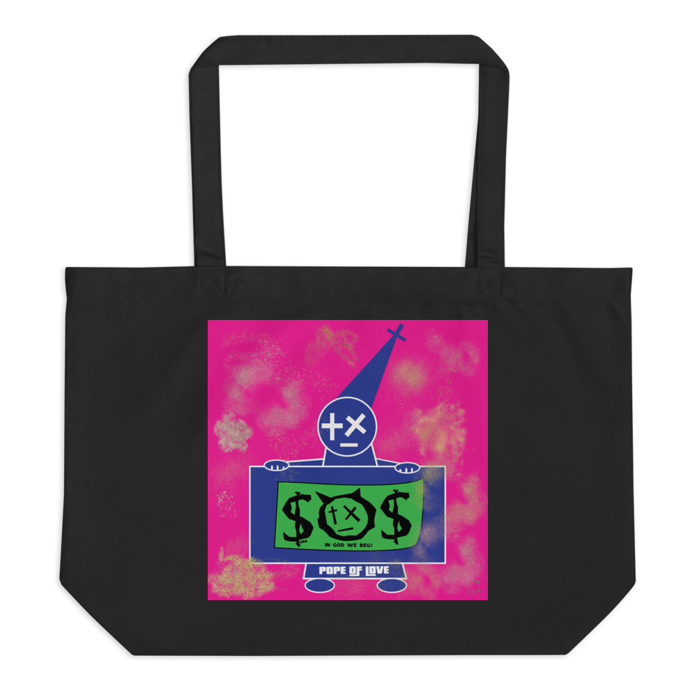 Pope Of Love, Large organic tote bag