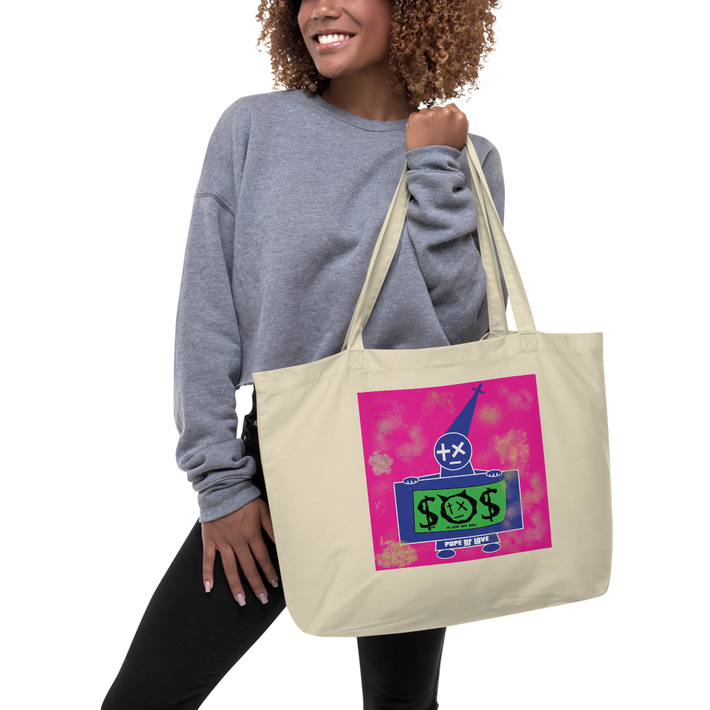 Pope Of Love, Large organic tote bag