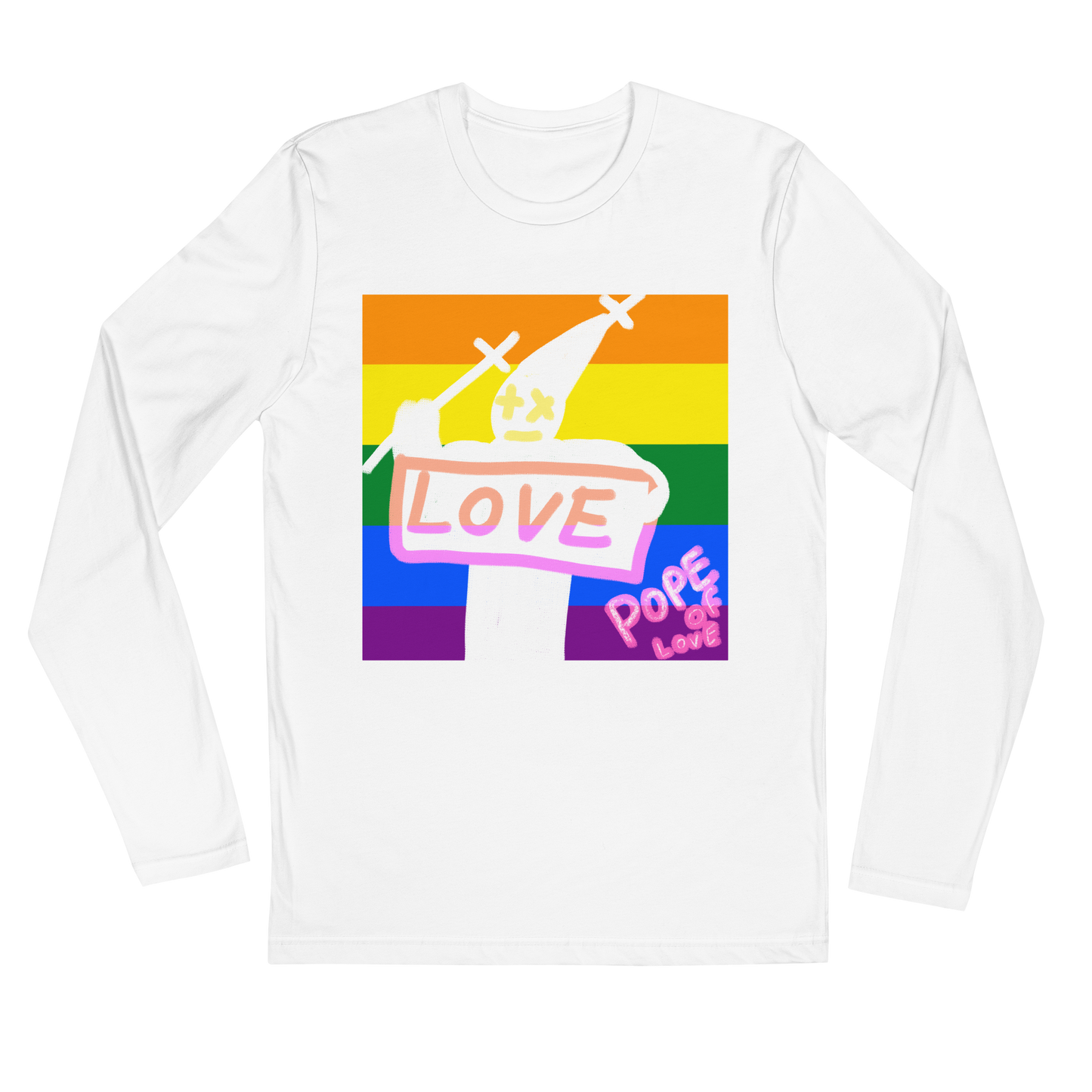 Pride, Pope Of Love Long Sleeve Fitted Crew