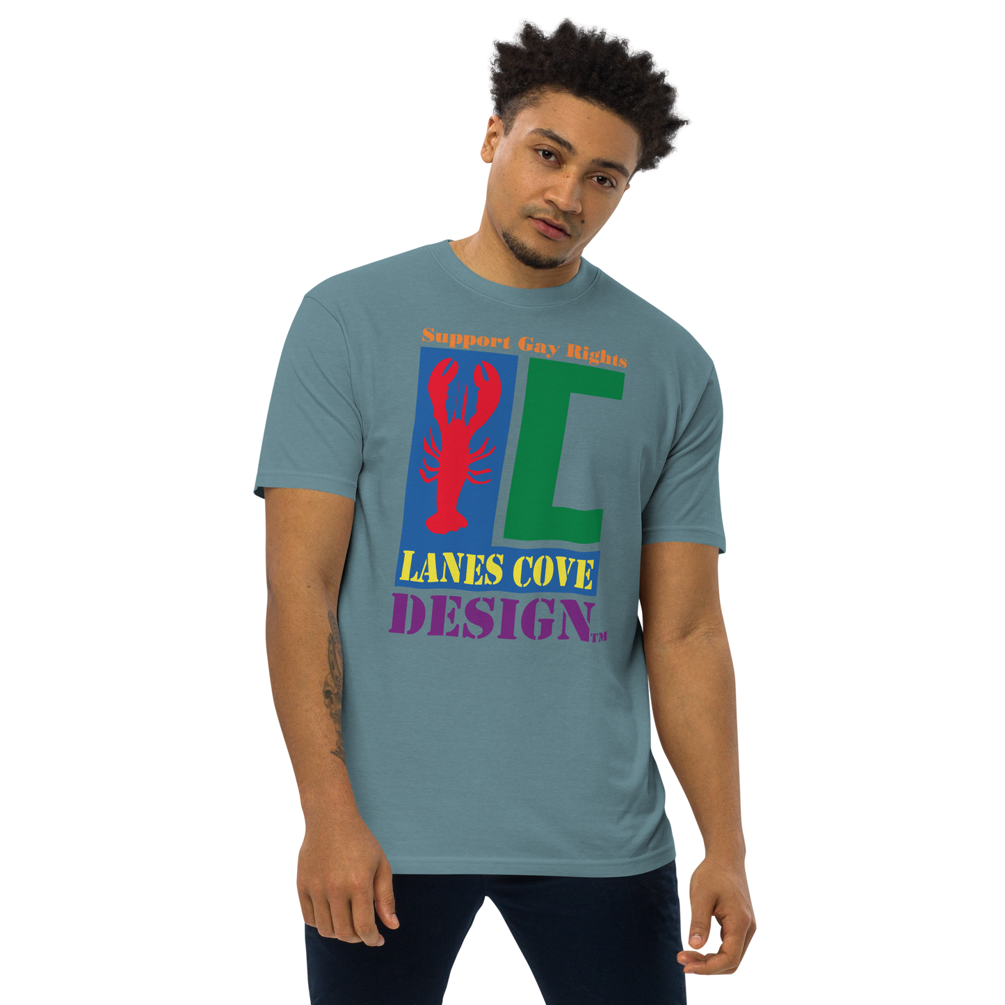 Support Gay Rights Men’s premium heavyweight tee