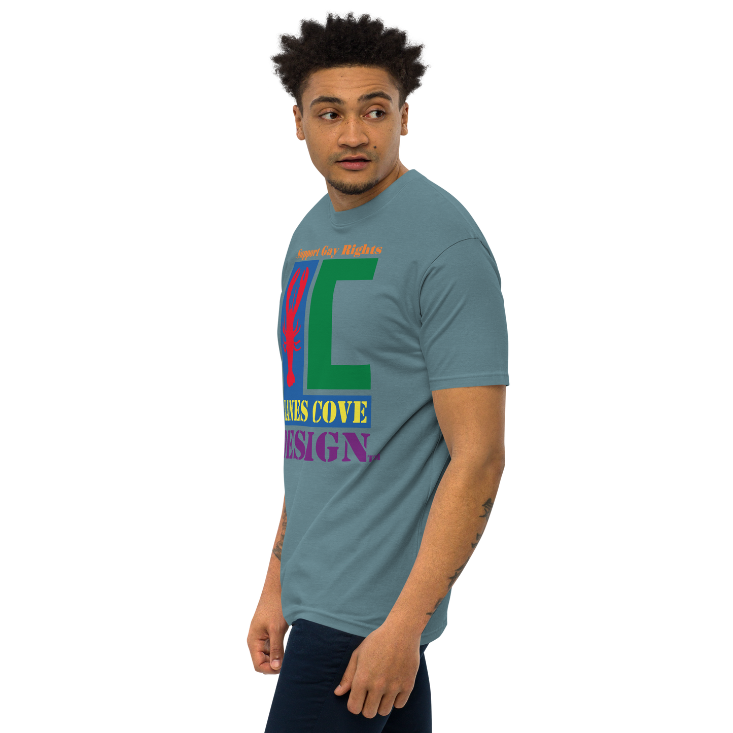 Support Gay Rights Men’s premium heavyweight tee