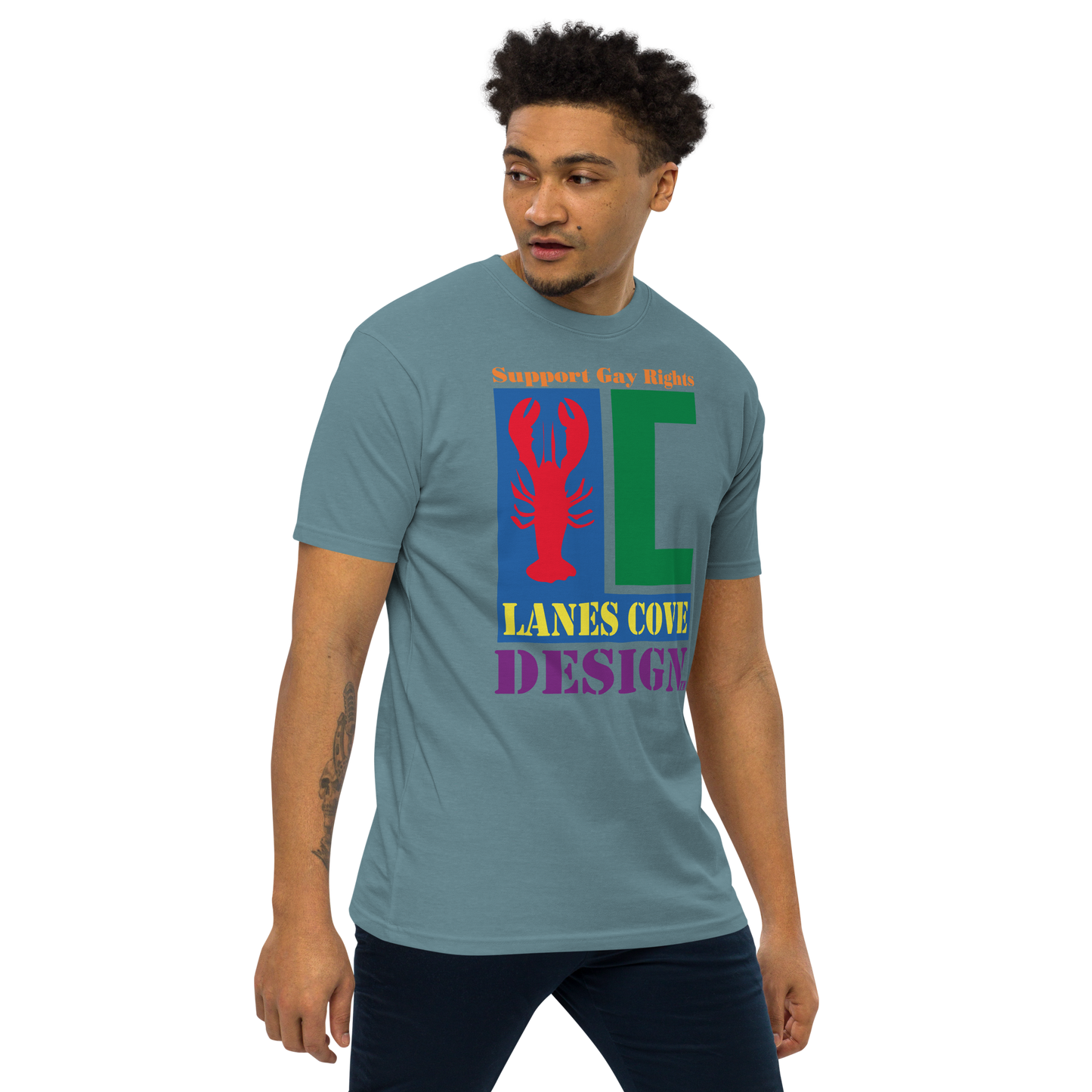 Support Gay Rights Men’s premium heavyweight tee