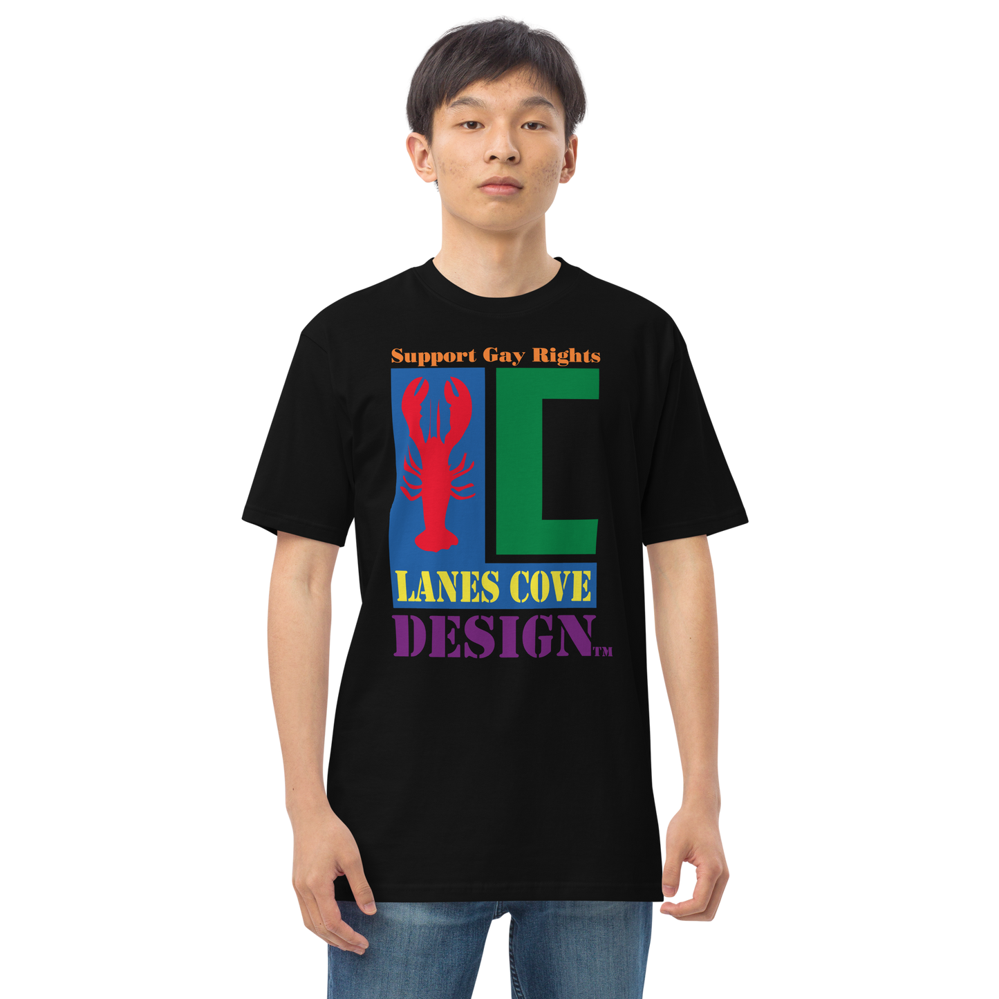 Support Gay Rights Men’s premium heavyweight tee