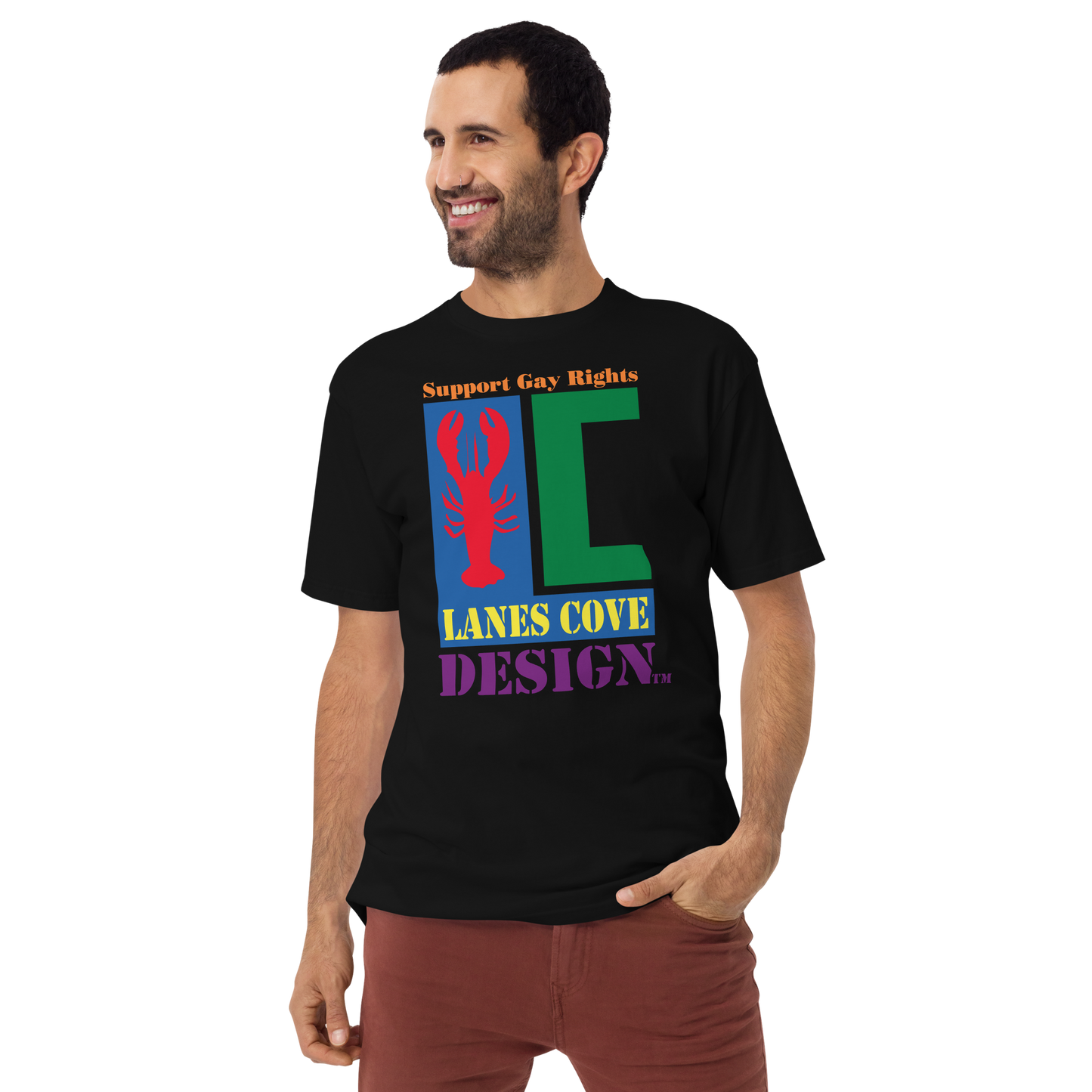 Support Gay Rights Men’s premium heavyweight tee