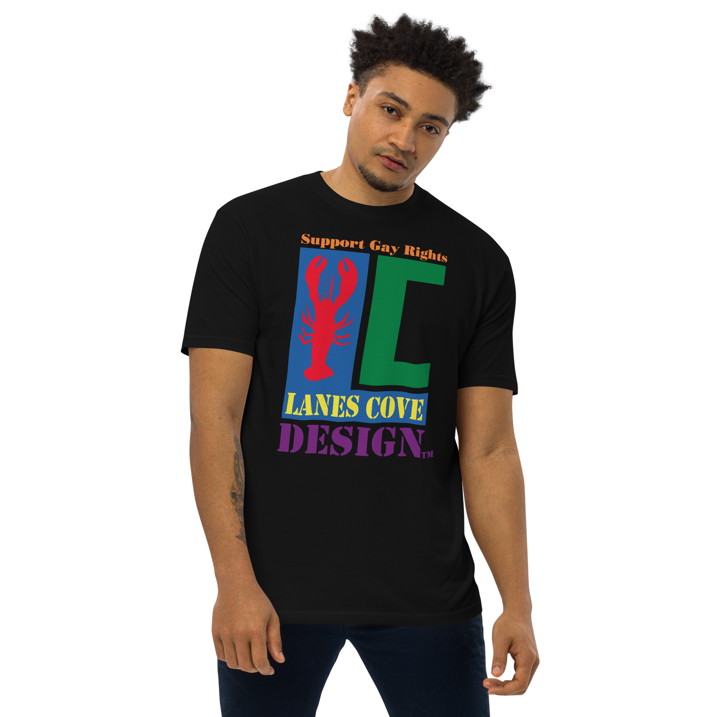 Support Gay Rights Men’s premium heavyweight tee
