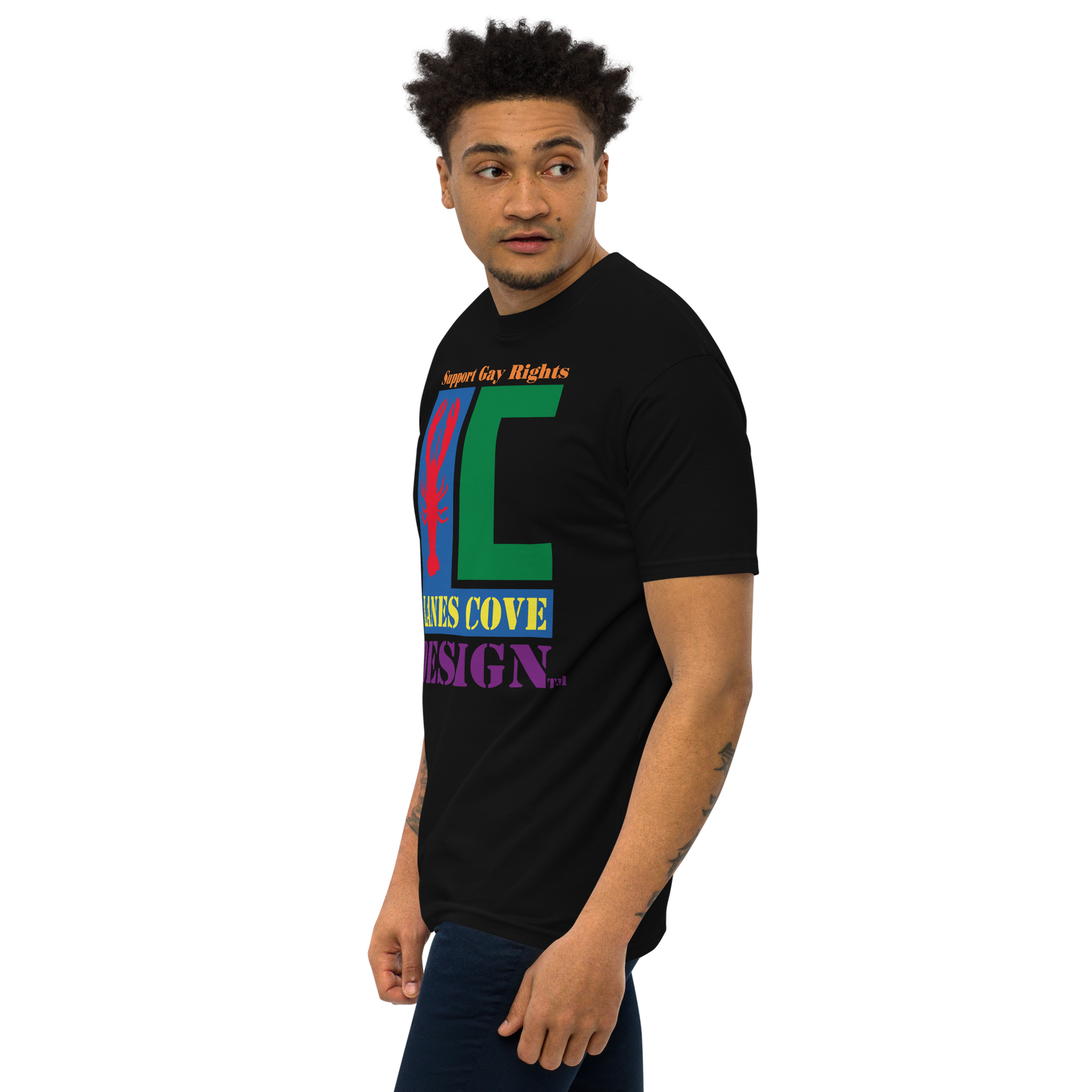 Support Gay Rights Men’s premium heavyweight tee