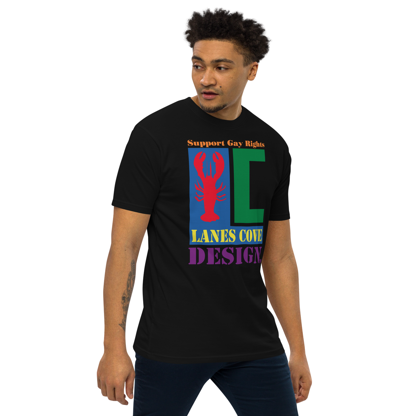 Support Gay Rights Men’s premium heavyweight tee