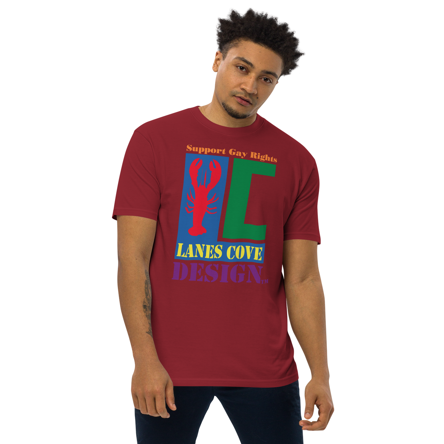 Support Gay Rights Men’s premium heavyweight tee
