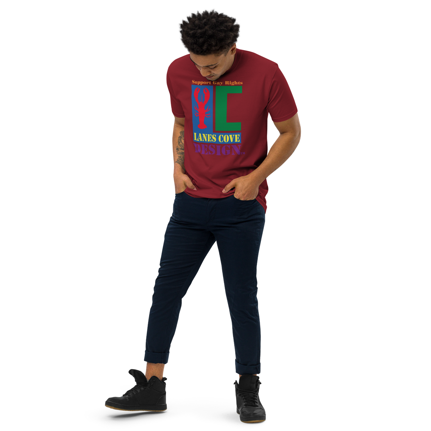 Support Gay Rights Men’s premium heavyweight tee
