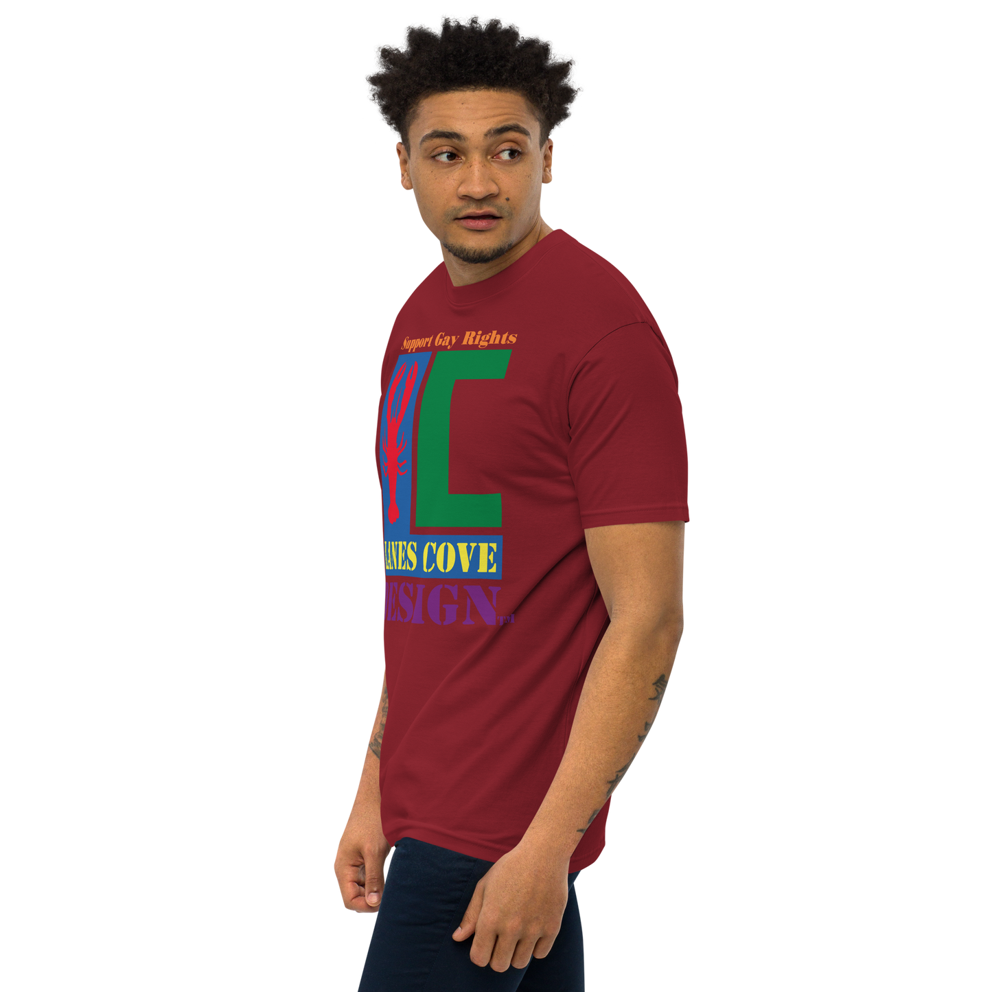 Support Gay Rights Men’s premium heavyweight tee