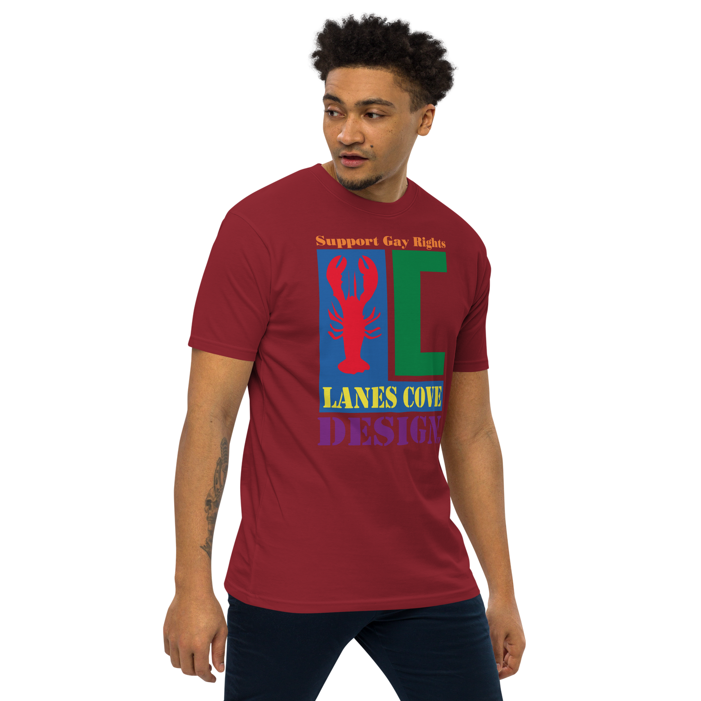 Support Gay Rights Men’s premium heavyweight tee