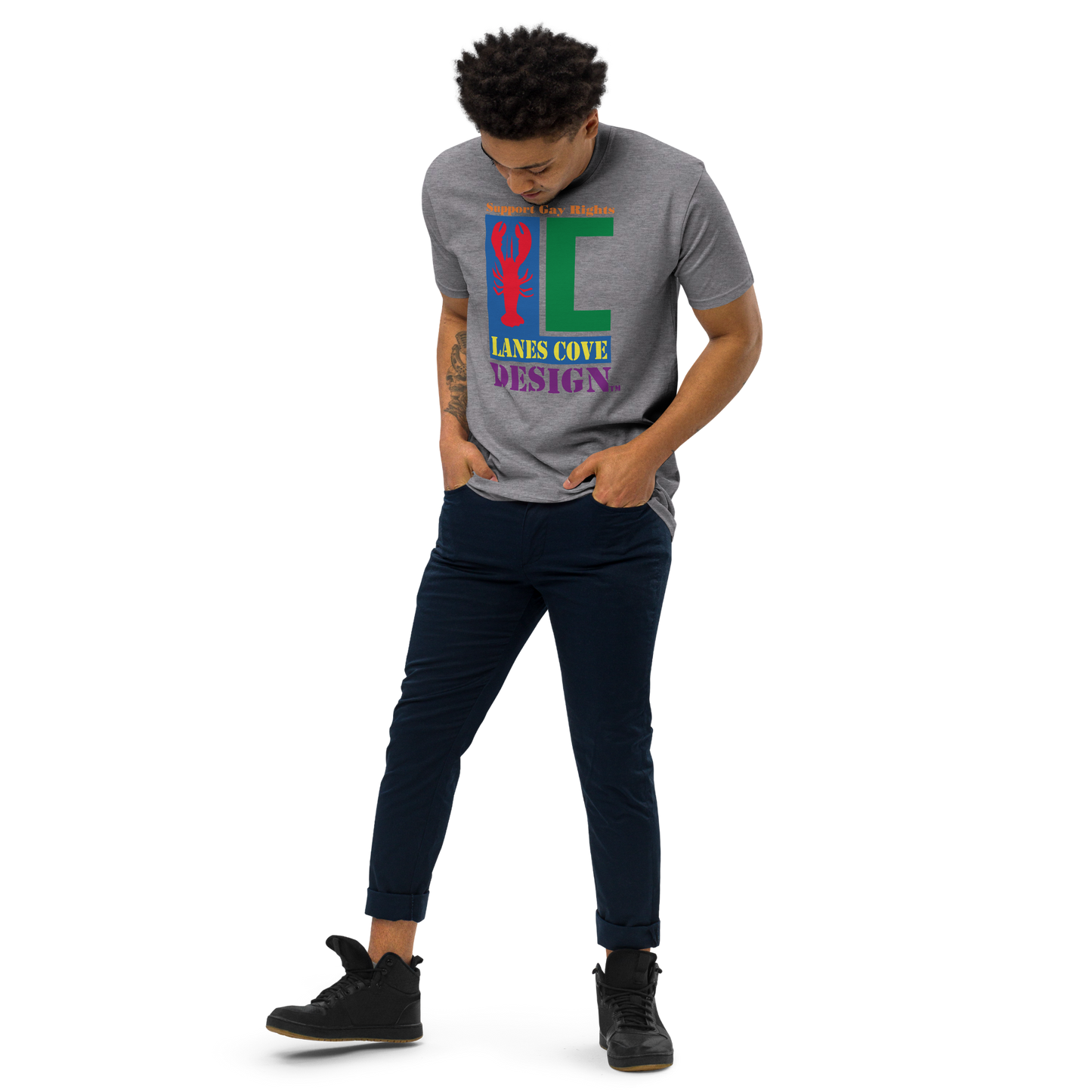 Support Gay Rights Men’s premium heavyweight tee