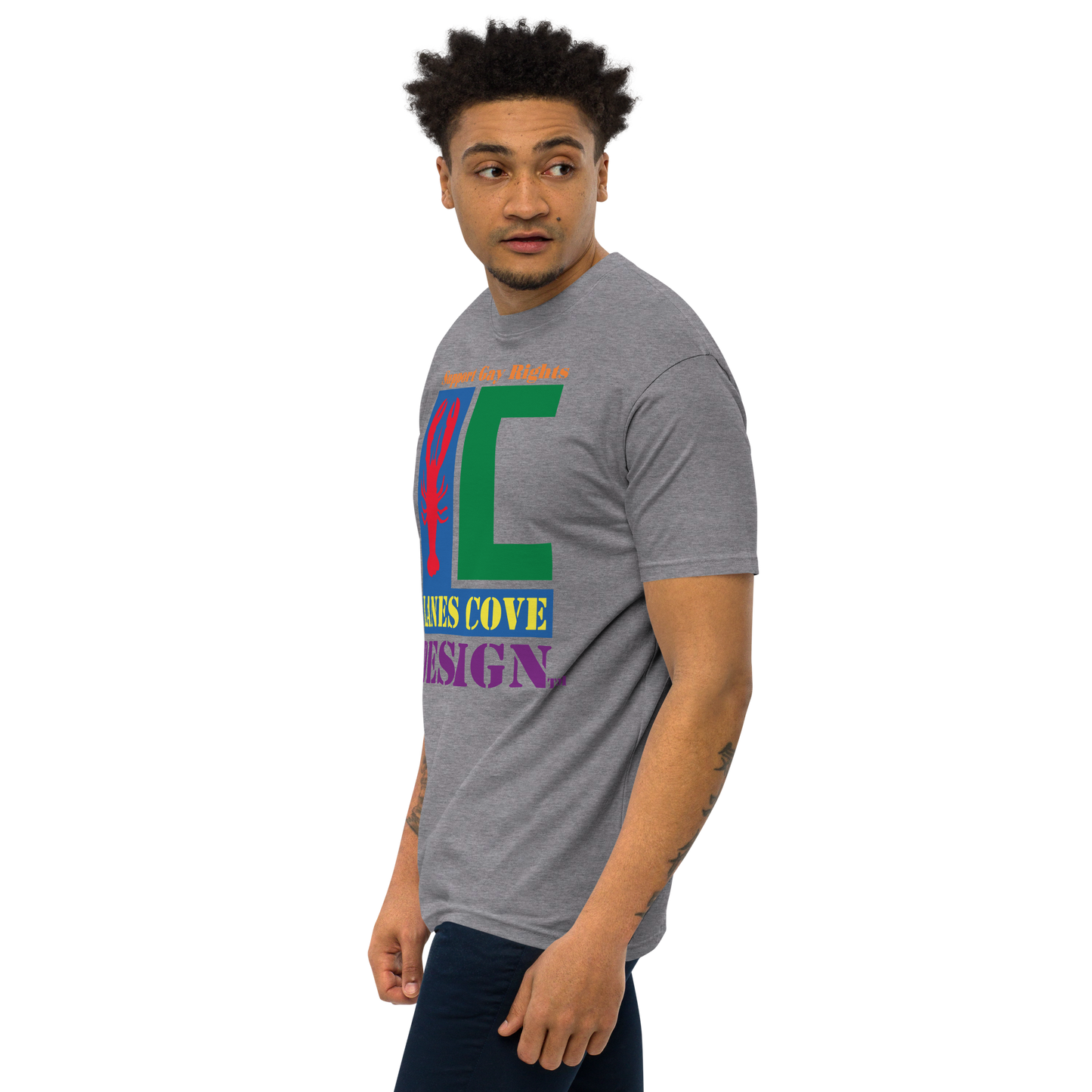 Support Gay Rights Men’s premium heavyweight tee