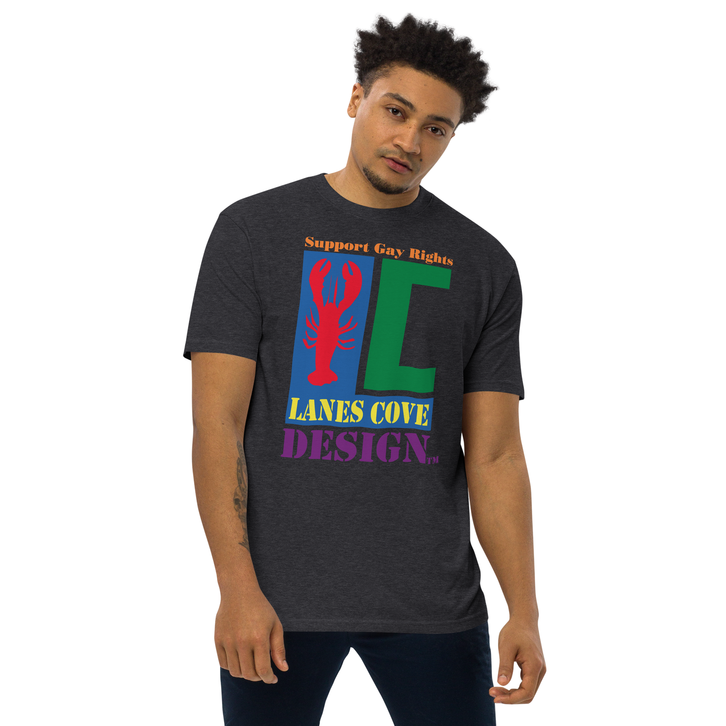 Support Gay Rights Men’s premium heavyweight tee