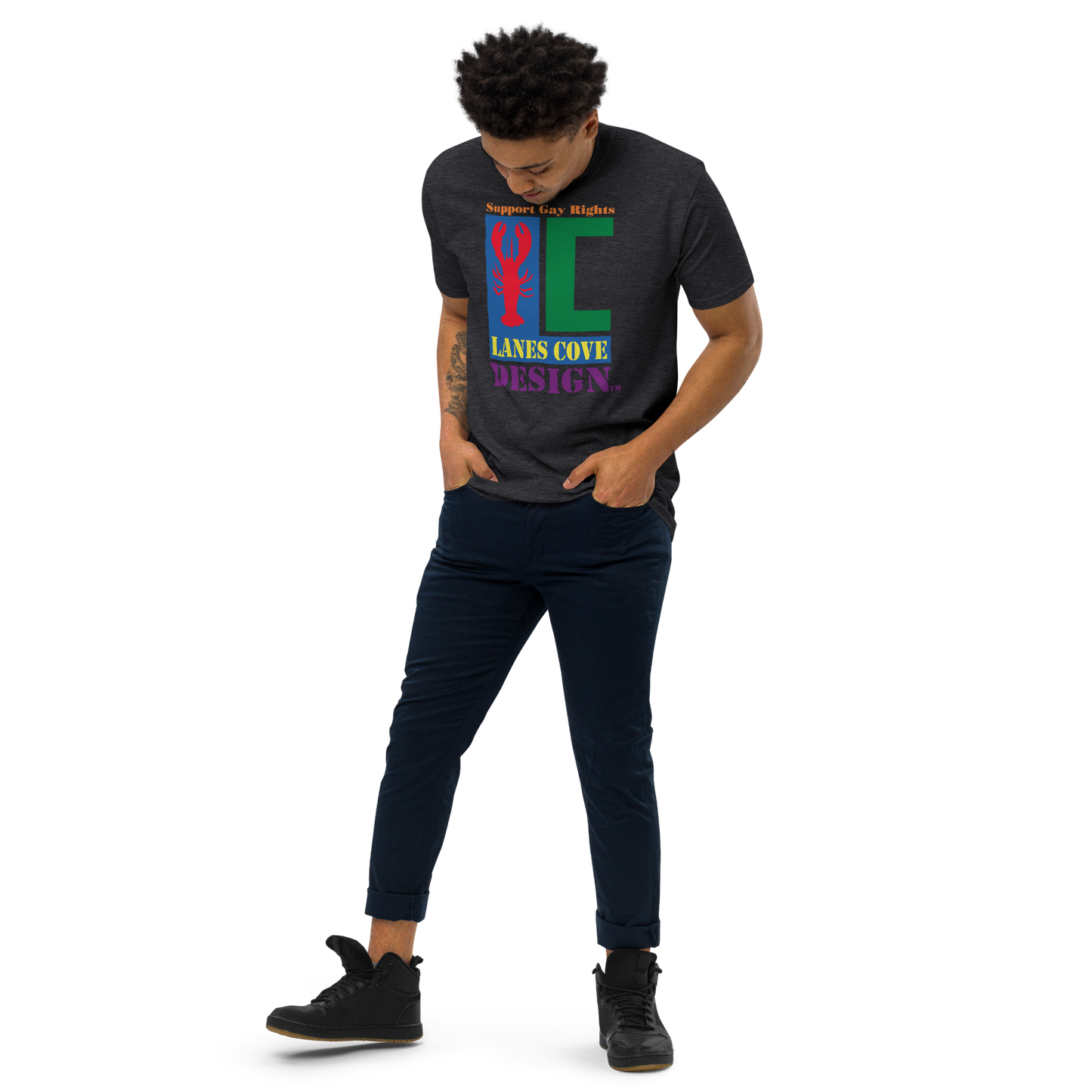 Support Gay Rights Men’s premium heavyweight tee