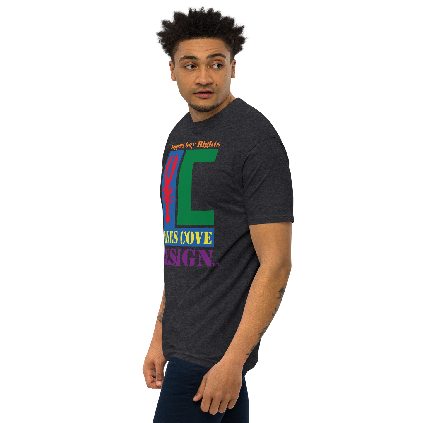Support Gay Rights Men’s premium heavyweight tee