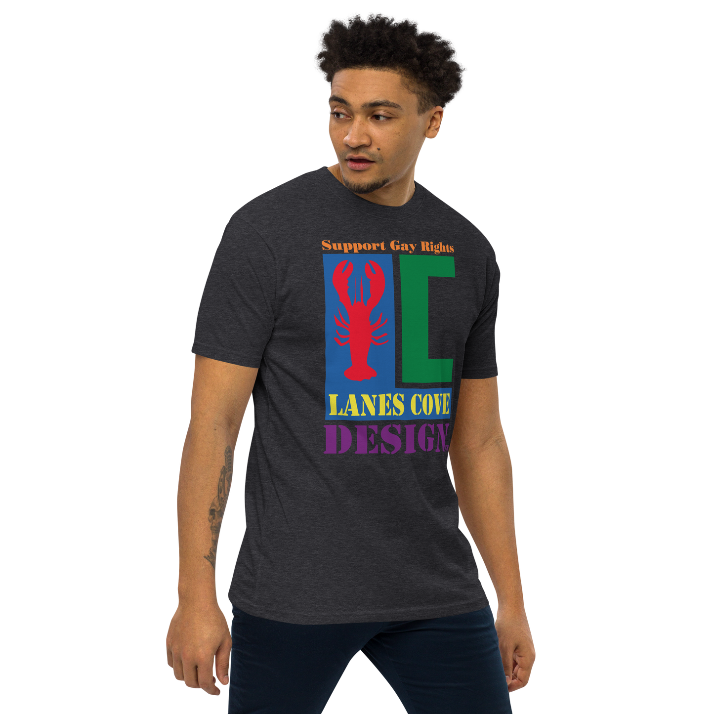 Support Gay Rights Men’s premium heavyweight tee