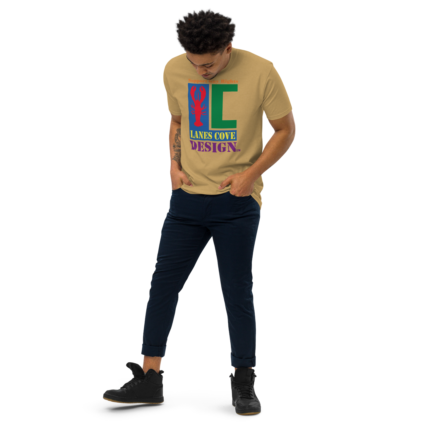 Support Gay Rights Men’s premium heavyweight tee
