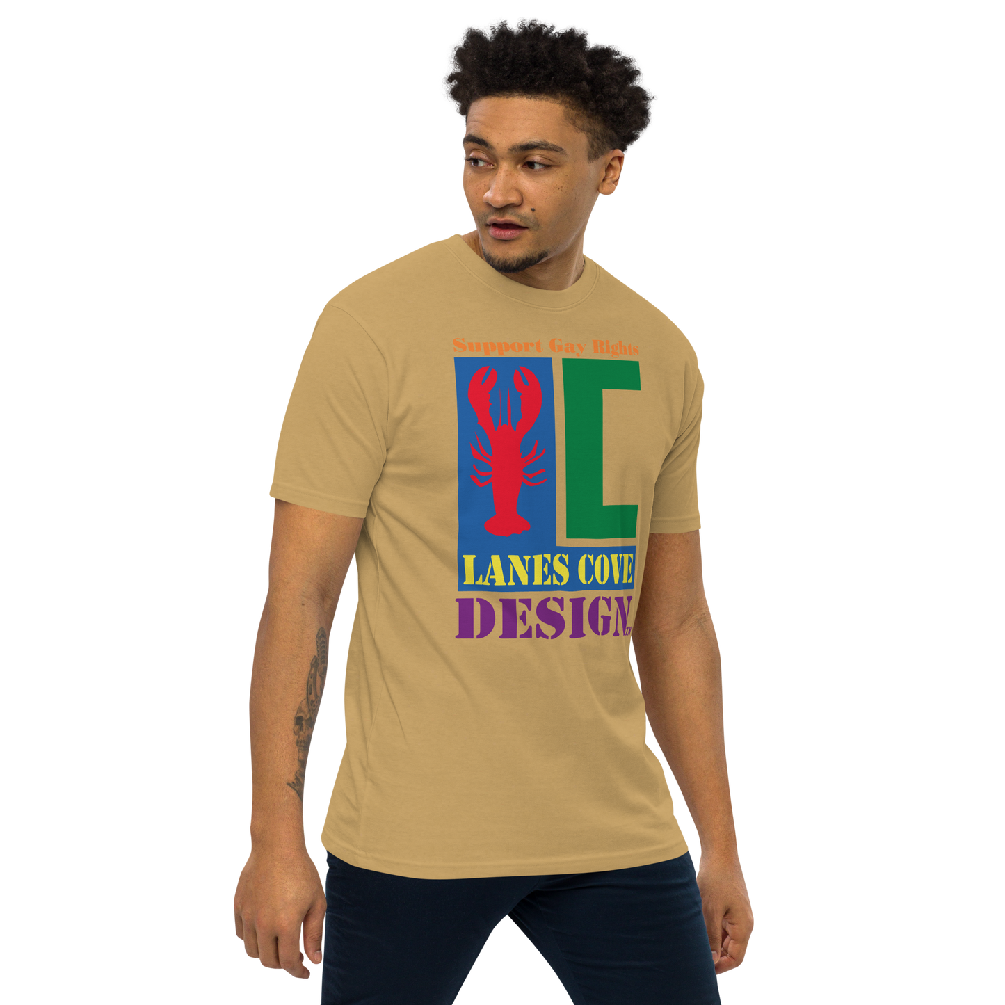 Support Gay Rights Men’s premium heavyweight tee