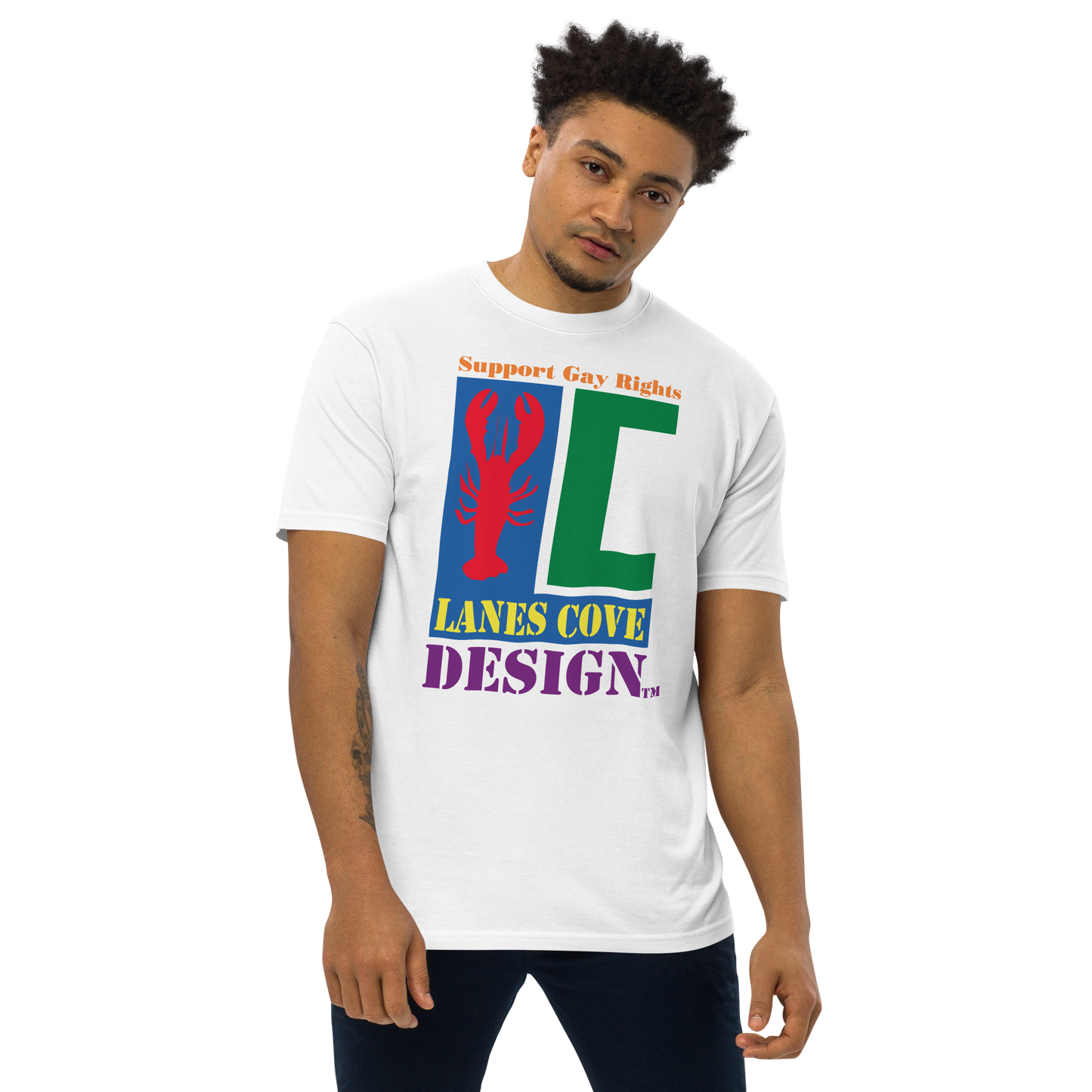 Support Gay Rights Men’s premium heavyweight tee