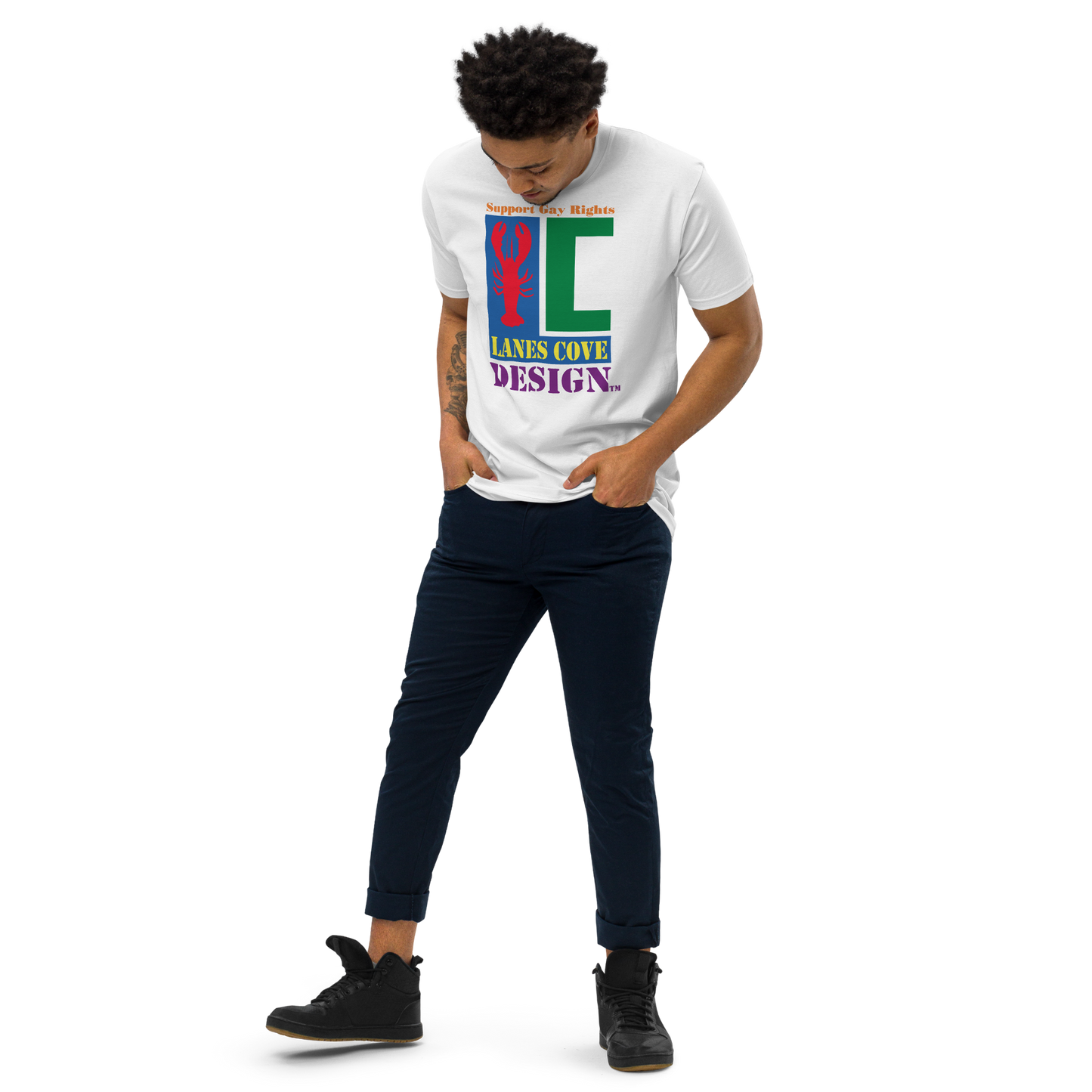 Support Gay Rights Men’s premium heavyweight tee