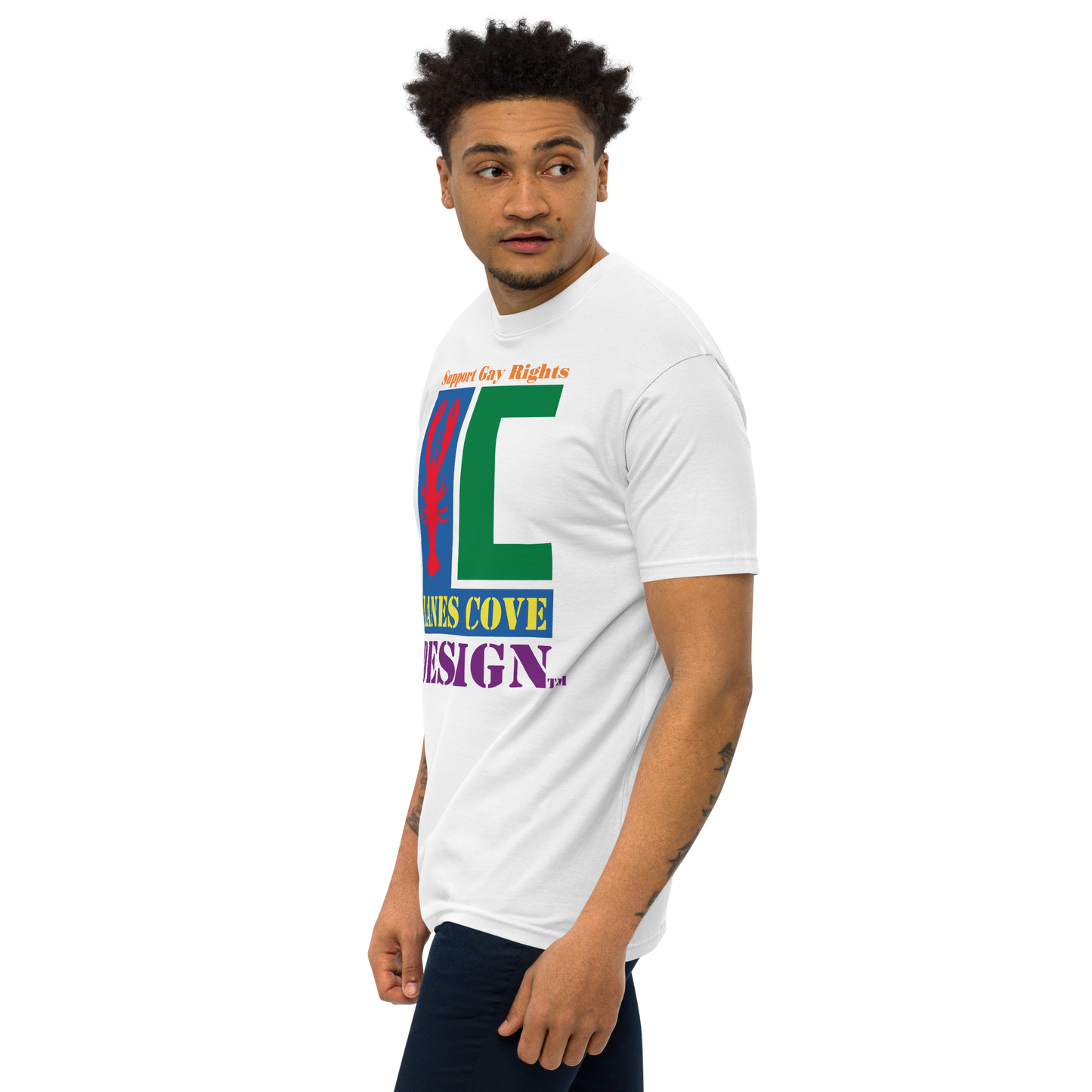 Support Gay Rights Men’s premium heavyweight tee