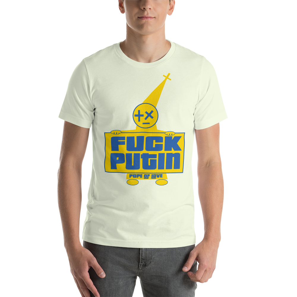 Pope Of Love Fuck Putin, Short-sleeve unisex t-shirt