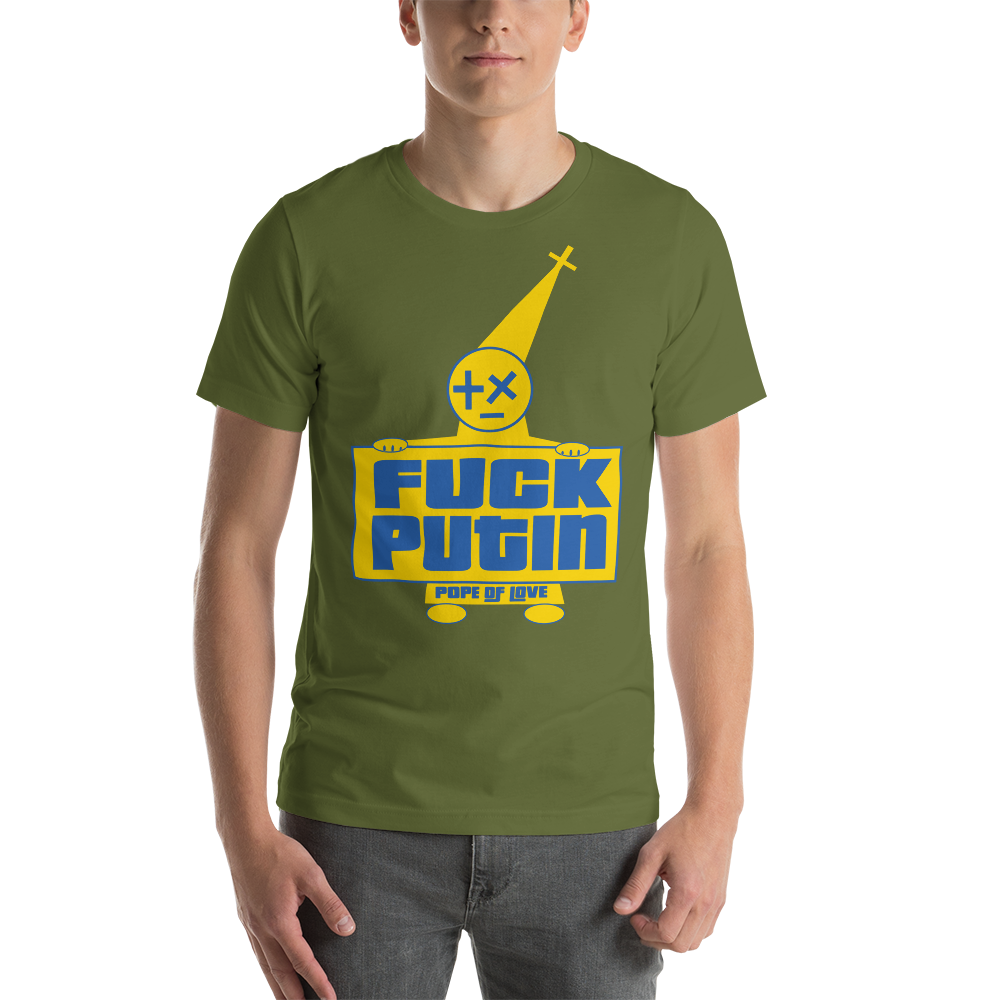 Pope Of Love Fuck Putin, Short-sleeve unisex t-shirt