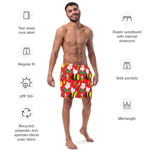 Save the Bees Men's swim trunks