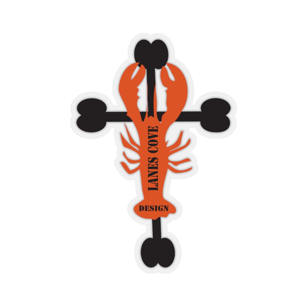 Lobster Cross Decal - Nautical Design 4 Sizes