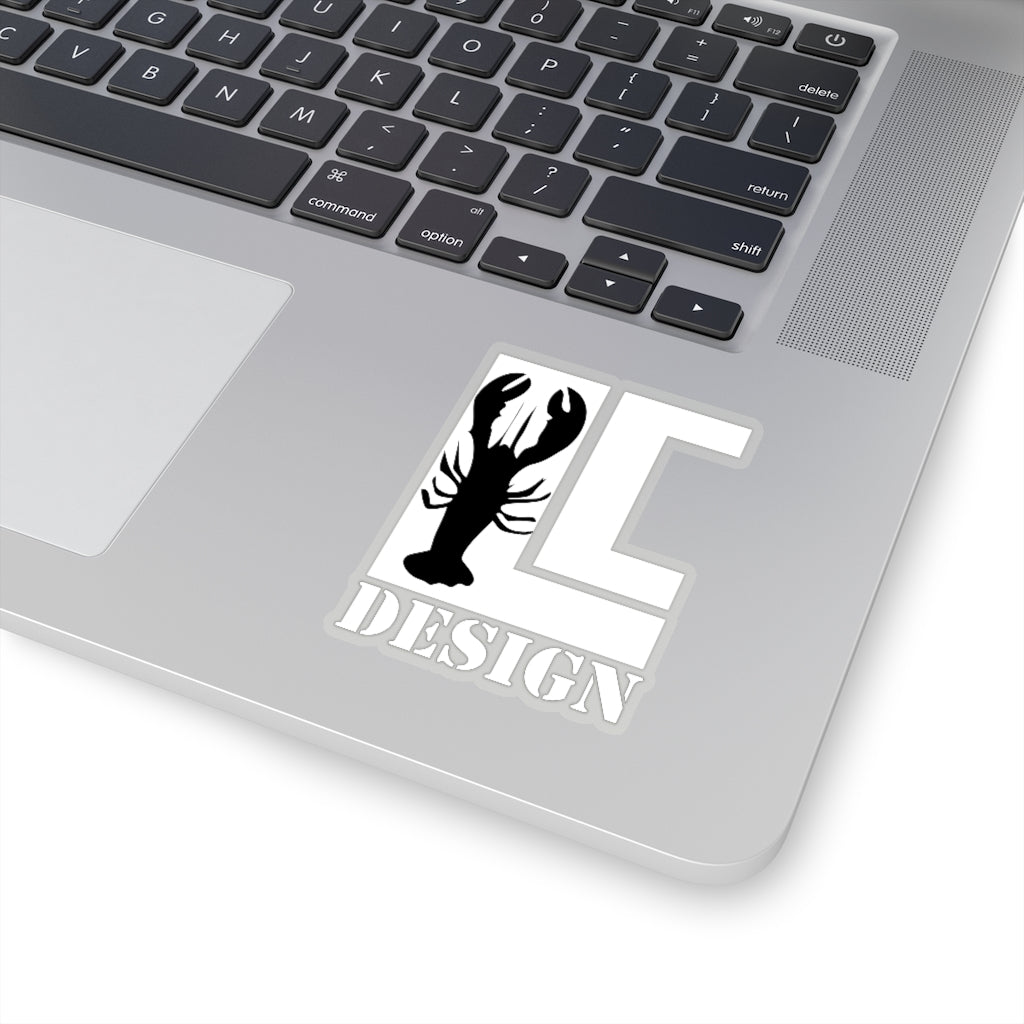 Lanes Cove Design Sticker White Black Lobster - Gloucester Decal 4 Sizes