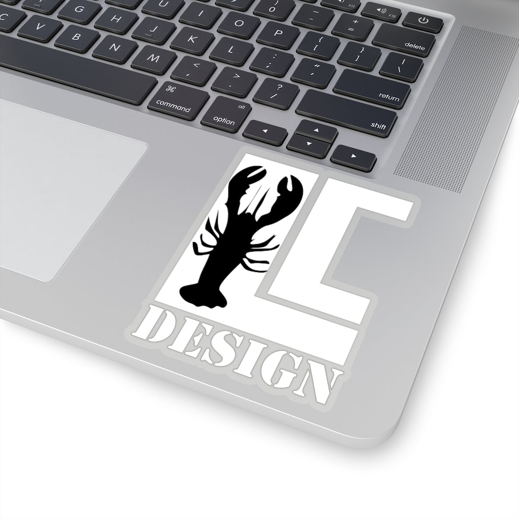 Lanes Cove Design Sticker White Black Lobster - Gloucester Decal 4 Sizes