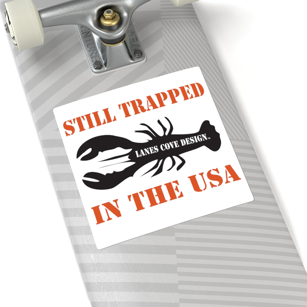 Still Trapped In The USA Square Stickers - Classic Design 4 Sizes
