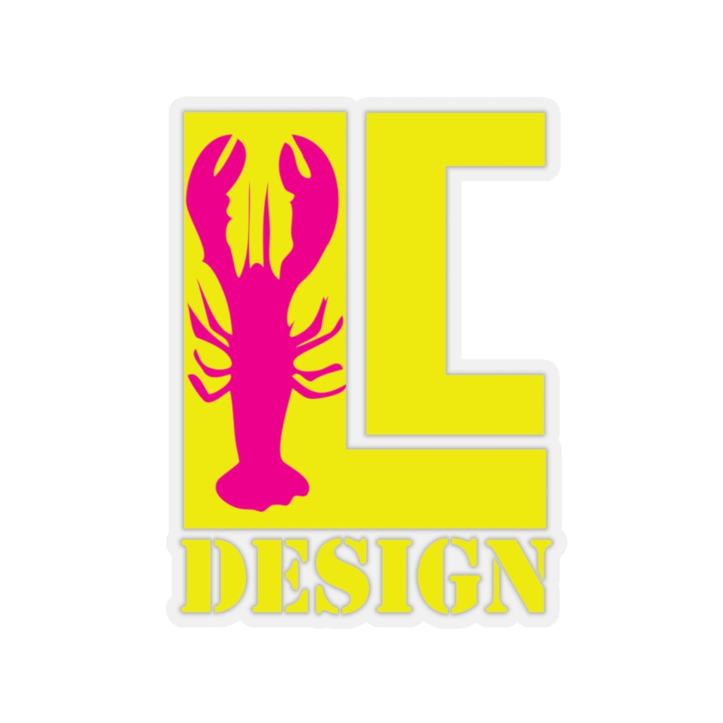 Lanes Cove Design Logo Sticker Yellow Magenta Lobster - Decal 4 Sizes