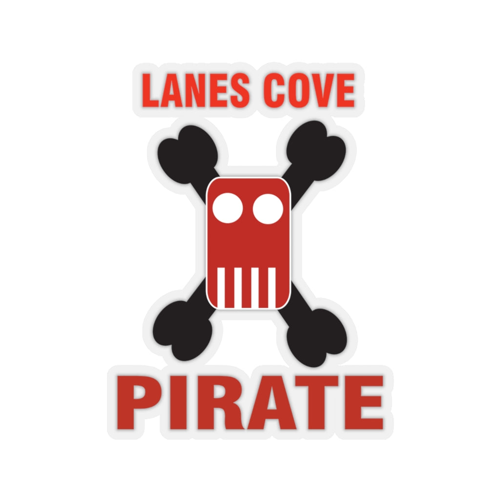 Lanes Cove Pirate Stickers Red Black - Nautical Design Decal 4 Sizes