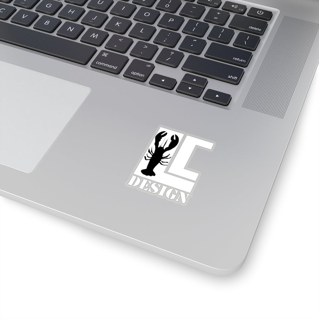 Lanes Cove Design Sticker White Black Lobster - Gloucester Decal 4 Sizes