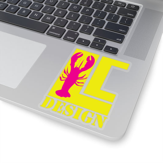 Lanes Cove Design Logo Sticker Yellow Magenta Lobster - Decal 4 Sizes